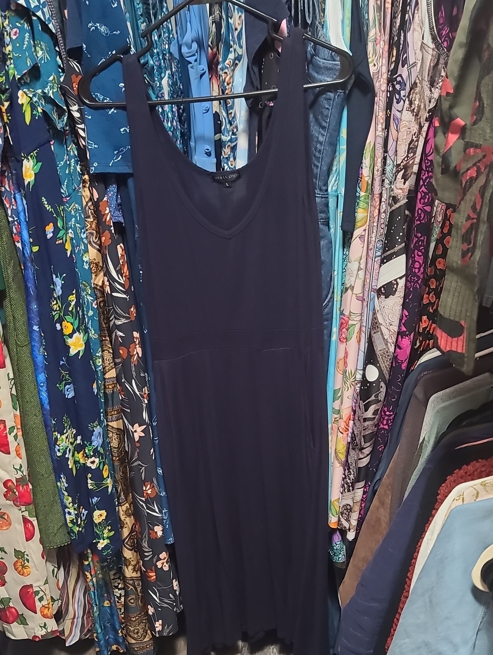 Sleeveless Navy Midi Dress by Banana Republic